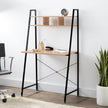 Offex Home Office Black Ladder Steel Frame Desk with Wooden Bookcase