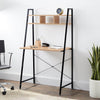 Offex Home Office Black Ladder Steel Frame Desk with Wooden Bookcase