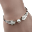 European And American Foreign Trade Jewelry Angel Wings Pearl Silver Bronze