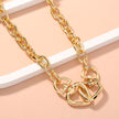 Europe and America Electroplating Big Heart Big Necklace