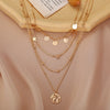 Simple Round Piece Five-pointed Star Pendant Multilayer Necklace