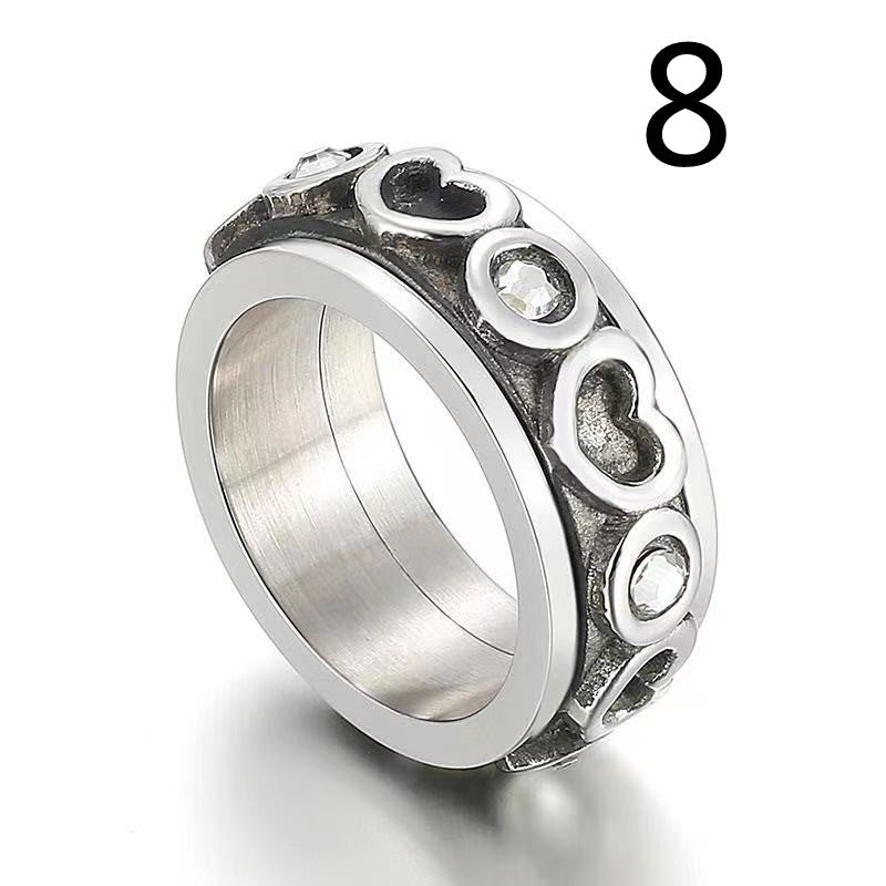 Heart-shaped Diamond-studded Index Finger Ring For Men And Women