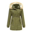 Thick Lamb Velvet Loose Ladies Cotton Jacket With Detachable Hood And Fleece Jacket