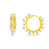 925 Sterling Silver Rivet Hoop Earrings for Women Girls Freshwater Cultured Pearl Hoop Earrings Dainty Jewelry