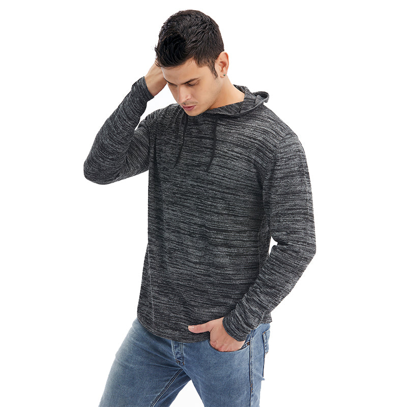 Long Sleeve Men Hoodies Autumn & Spring Pullover Elastic Hooded Men Sweatshirt