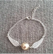 European And American Foreign Trade Jewelry Angel Wings Pearl Silver Bronze