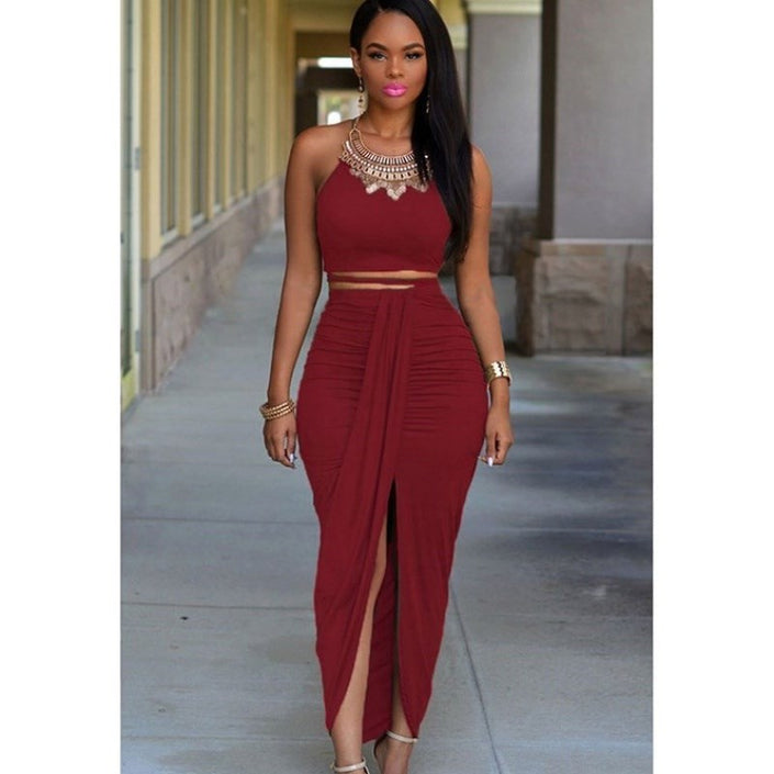Elegant Dress Ladies Party Long Dress Two-piece Dress Dress