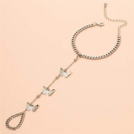 Butterfly Pendant Chain Link Bracelet