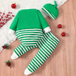 Kids Christmas Elk Striped Hat Set
