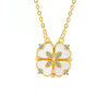 Net Red Clover Enamel Necklace Female
