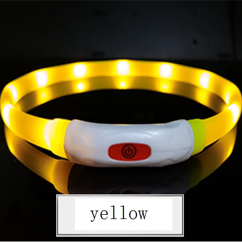 Pet Light Necklace Hang Out Necklet Anti-lose Safe Led Dog Cat Necklace USB Charging Soft Cuttable Pet Collar