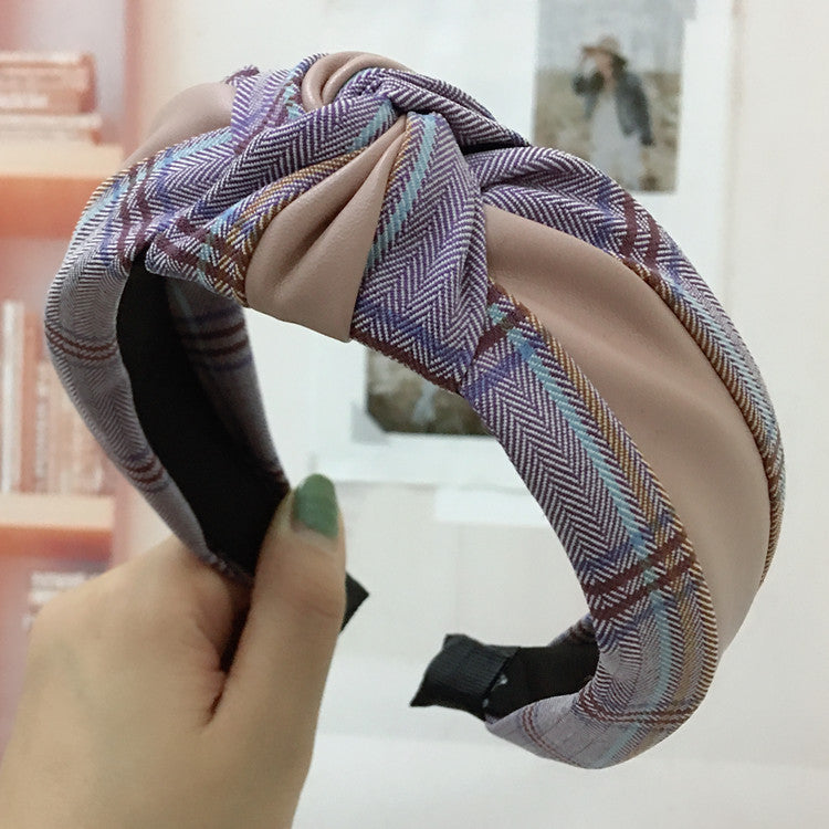 Alpscommerce Houndstooth Wide-brim Retro Headband Adult Hair Accessories