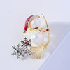 Christmas Little Snowman Cute Brooch Fashion Creative Pearl Enamel