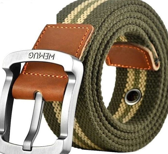 Men's Canvas Work Belt Labor Insurance Pin Buckle Belt