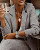 New Fashion Women's Plaid Slim Fit Lapel Suit Set