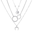 Fashion Multilayer Alloy Map Moon Necklace Three Layers