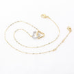 Elegant Romantic Temperament Double Heart Design Clavicle Chain Diamond Love Heart