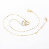 Elegant Romantic Temperament Double Heart Design Clavicle Chain Diamond Love Heart