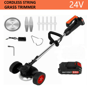 Electric Lawn Mower With Wheels Grass Trimmer Weeding Machine