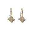 Double Layer Mother-of-pearl Flower Earrings Female Temperament