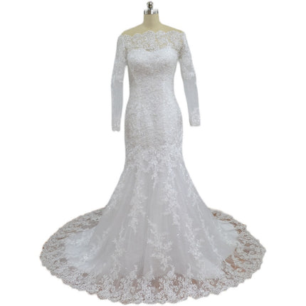 New Bridal One Shoulder Trailing Wedding Dress