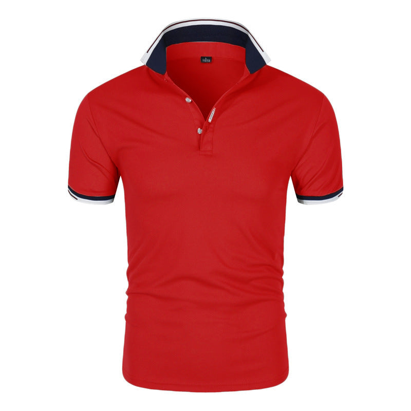 Men's POLO Shirt Short Sleeve T-Shirt Lapel Solid Color tops