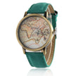 Lychee Leather Map Wind Simple Watch