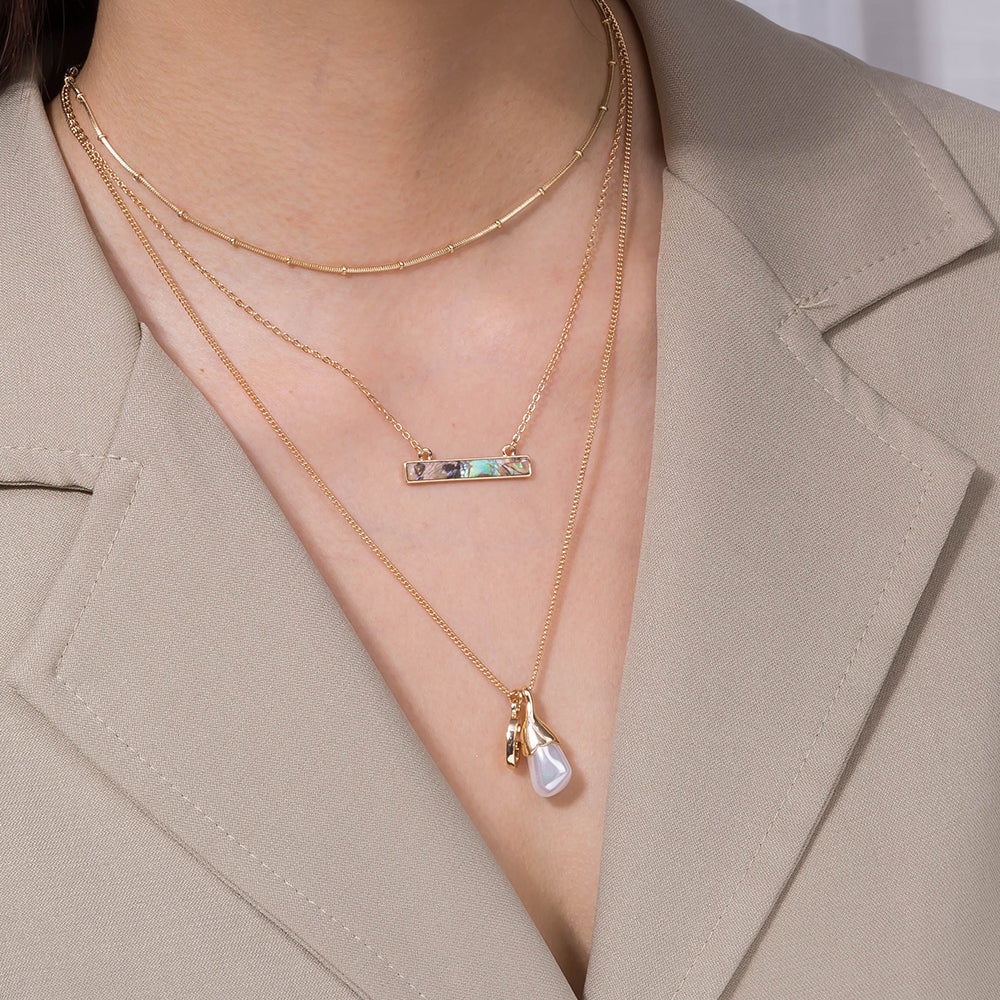 Simple Abalone Pearl Pendant Necklace Natural Abalone Shell Necklace Woman