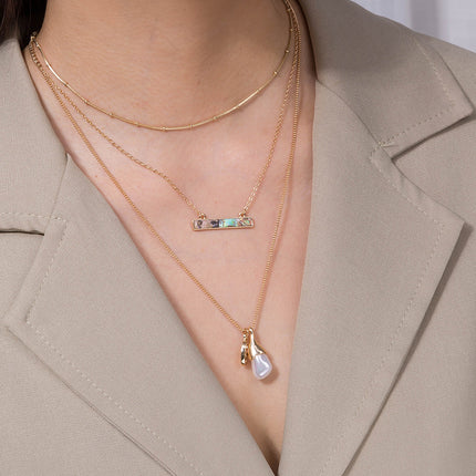 Simple Abalone Pearl Pendant Necklace Natural Abalone Shell Necklace Woman