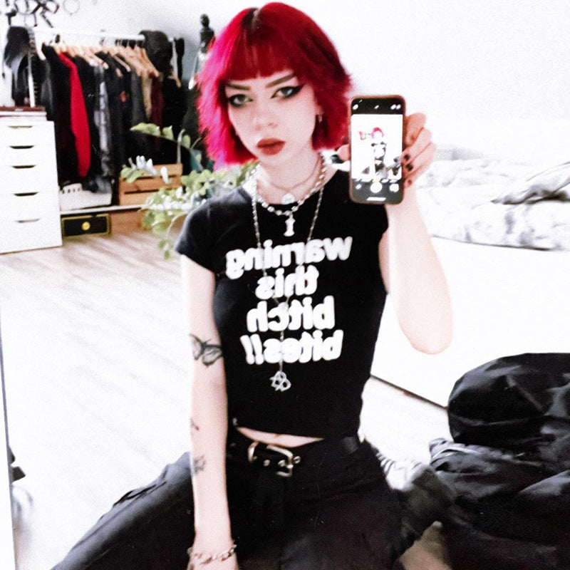 Dark Wind Street Casual Hot Girl Hundred With Tops