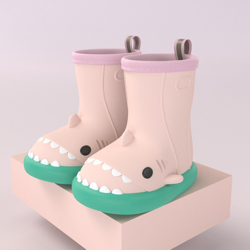 Waterproof Shoes Safety Rubber Shark Slippers Kids Rain Boots