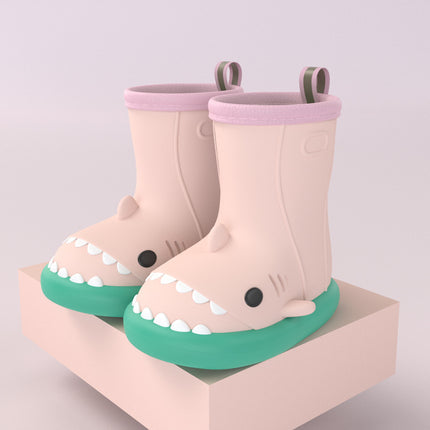 Waterproof Shoes Safety Rubber Shark Slippers Kids Rain Boots