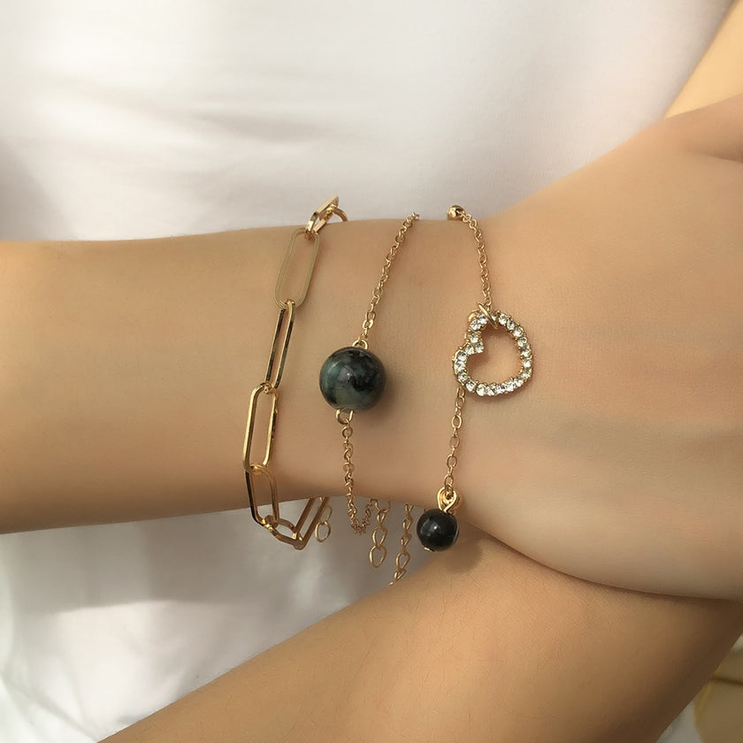 Personalized Creative Heart-shaped Pendant Chain Bracelet