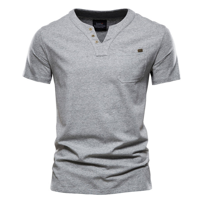 Sports T-shirt Slim Cotton Pocket Men