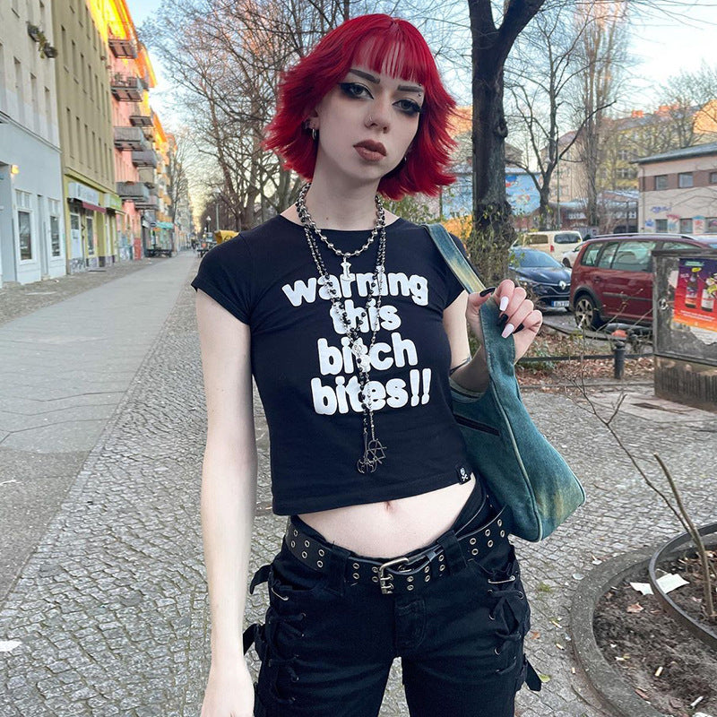 Dark Wind Street Casual Hot Girl Hundred With Tops