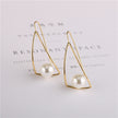 Curved Geometric Triangle Pearl Earrings Ladies Alloy Earrings