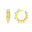 925 Sterling Silver Rivet Hoop Earrings for Women Girls Freshwater Cultured Pearl Hoop Earrings Dainty Jewelry