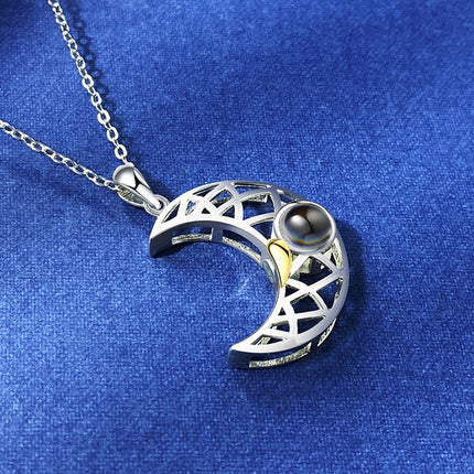 Couple Projection Necklace Sun Moon Customization