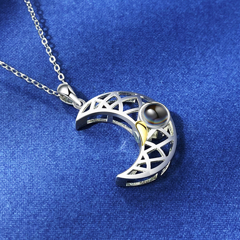 Couple Projection Necklace Sun Moon Customization