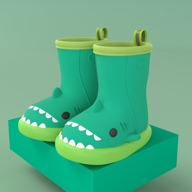 Waterproof Shoes Safety Rubber Shark Slippers Kids Rain Boots