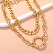 Exaggerated Round Aluminum Chain Multi-layer Necklace