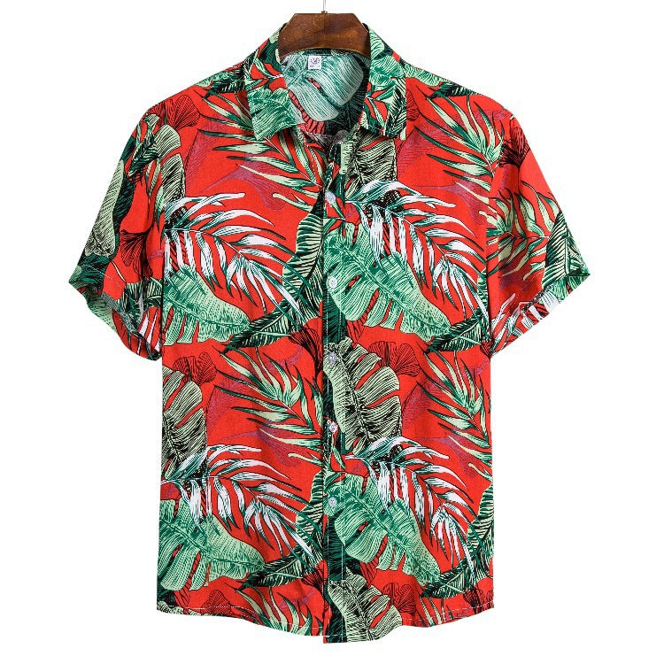 Hawaii beach flower shirt series high-quality cotton men's