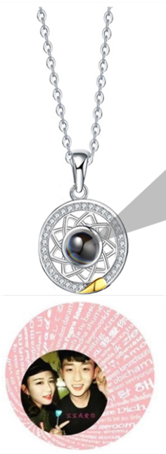 Couple Projection Necklace Sun Moon Customization