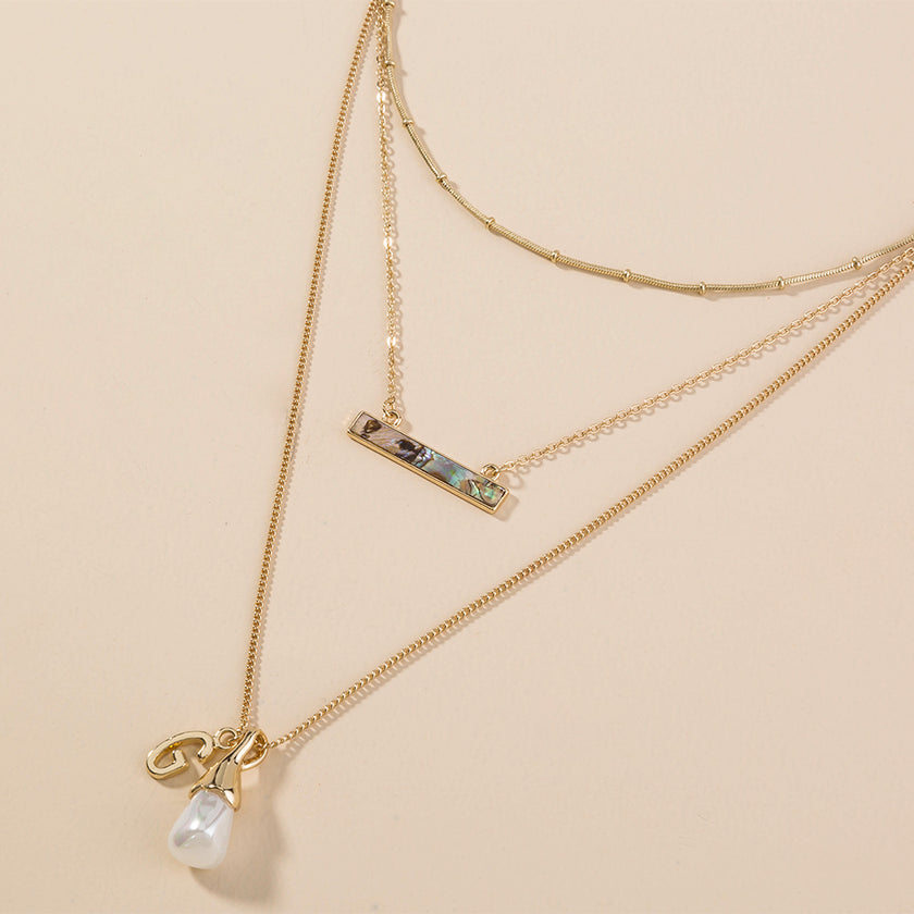 Simple Abalone Pearl Pendant Necklace Natural Abalone Shell Necklace Woman