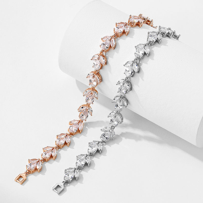 New Niche Design Water Drop Horse Eye Zircon Bracelet