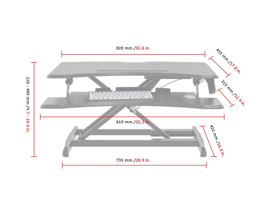 Premium Adjustable Height Standing Desk Black