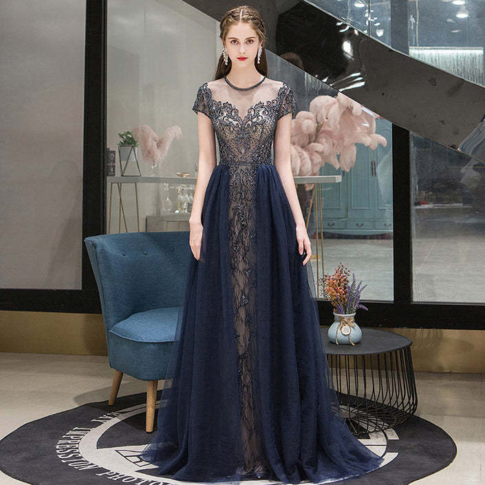 Women's Temperament Fashion A-line Hem Evening Dress