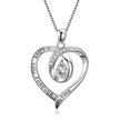 Sister Gifts Engraved I Love You Forever My Friend 925 Sterling Silver Heart Pendant Necklace