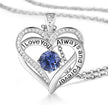 I Love You Always And Forever Crystal Heart Pendant Necklace Birthstone Necklaces