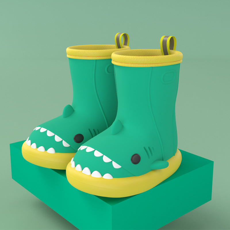 Waterproof Shoes Safety Rubber Shark Slippers Kids Rain Boots